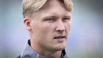 L'attaquant de Nice&nbsp;Kasper Dolberg a annoncé souffrir de diabète, le 8 novembre 2021. (LISELOTTE SABROE / RITZAU SCANPIX / AFP)