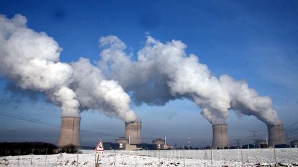 La centrale nucléaire de Cattenom (Moselle) sous la neige, le 27 janvier 2010. (PELAEZ JULIO / MAXPPP)