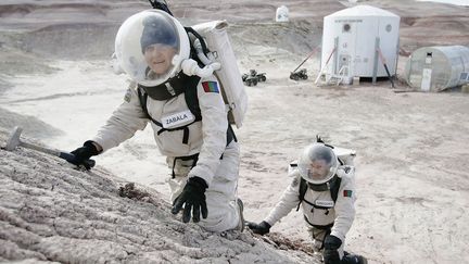 Baptisée Mars Desert Research Station, la base abrite un centre d'études sur les technologies spatiales, géré par la Mars Society, une organisation internationale à but non lucratif.&nbsp; (GEORGE FREY / GETTY IMAGES NORTH AMERICA)