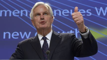 Michel Barnier,&nbsp;le commissaire europ&eacute;en charg&eacute; des Services financiers, le 24 juillet 2013 &agrave; Bruxelles.&nbsp; (ERIC VIDAL / REUTERS)