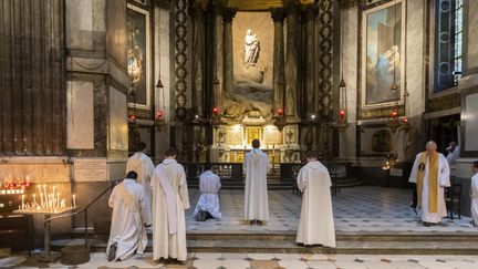 Église Saint-Sulpice, à Paris, le 23 mai 2022.&nbsp; (VINCENT ISORE / MAXPPP)