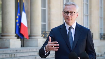 Le ministre de l'Economie, Bruno Le Maire, le 24 avril 2020, à l'Elysée, à Paris. (LUDOVIC MARIN / AFP)