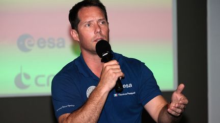 L'astronaute français Thomas Pesquet à la Cité de l'espace à Toulouse (Haute-Garonne) le 3 juin 2022 (REMY GABALDA / MAXPPP)