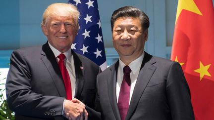 Le président américain Donald Trump et le président chinois Xi Jinping, lors du dernier G20 à Hambourg (Allemagne), le 8 juillet 2017. (SAUL LOEB / AFP)