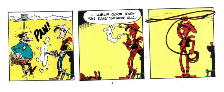 Extrait de la BD "Lucky Luke se défoule", réalisée par Morris au début des années 1970. (MORRIS / LA MARGE ET LE MAÎTRE DU MONDE)