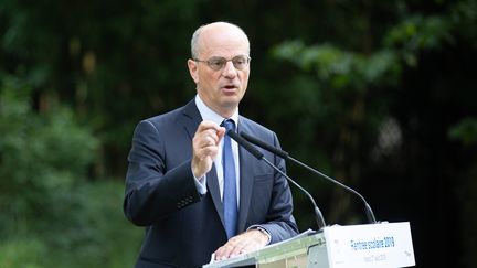 Le ministre de l'Education, Jean-Michel Blanquer, présente la rentrée scolaire, le 27 août 2019 à Paris. (MAXPPP)