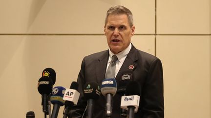 Matthew Tueller, l'ambassadeur des Etats-Unis en Irak, à Bagdad, le 1er août 2019. (HADI MIZBAN/AP / SIPA)