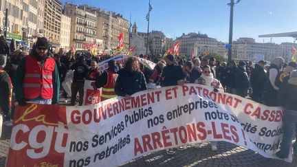 La manifestation contre la réforme des retraites à Marseille, mardi 7 février 2023. (JULIE VIALLON / FRANCE BLEU PROVENCE)