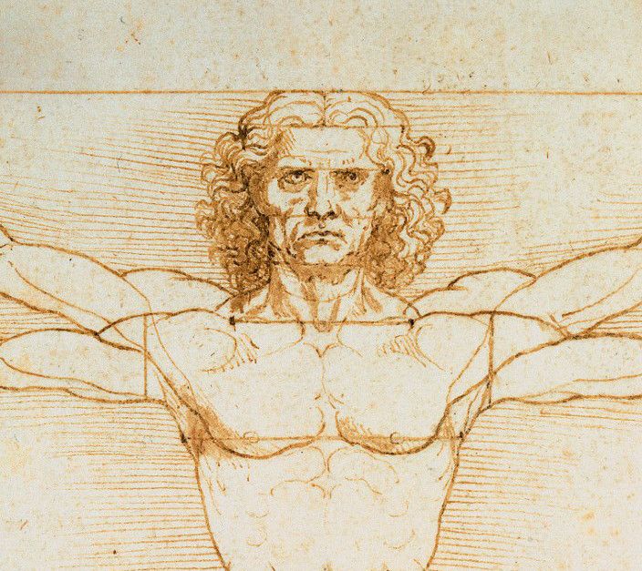 Léonard de Vinci : "L'Homme de Vitruve" (détail)
 (Leemage)