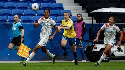 Les Lyonnaises se sont qualifiées pour la Ligue des champions en éliminant Brondby en barrages. (NICOLAS LIPONNE / HANS LUCAS)