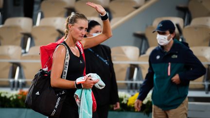 La joueuse de tennis française Kristina Mladenovic après sa défaite à Roland Garros, le 29 septembre 2020.&nbsp; (ROB PRANGE / SPAINDPPI / AFP)