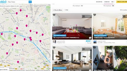  (Capture d'écran du la plateforme de sous-location de logement Airbnb)