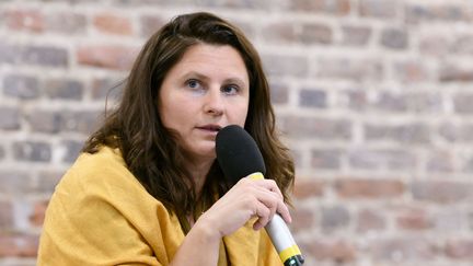 La ministre déléguée en charge des Sports, Roxana Maracineanu, s'exprime lors d'une conférence de presse, le 5 octobre 2020, à Paris. (JACQUES WITT/SIPA)