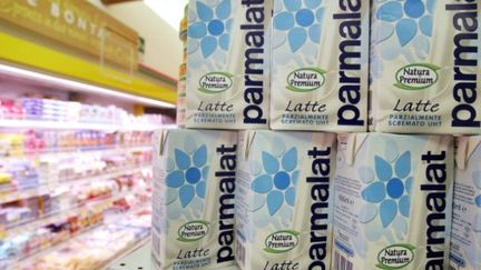 Produits de la marque Parmalat dans un supermarché de Rome (AFP - FILES - ANDREAS SOLARO)