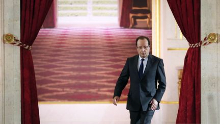 Fran&ccedil;ois Hollande, le 16 mai &agrave; l'Elys&eacute;e. (PATRICK KOVARIK / AFP)