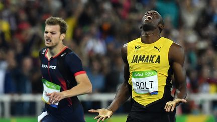 Usain Bolt la légende, Christophe Lemaitre s'arrache (JEWEL SAMAD / AFP)