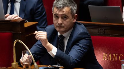 Gérald Darmanin, the Minister of the Interior, at the National Assembly, during a debate around the immigration law, in Paris, December 11, 2023. (ALEXIS SCIARD / MAXPPP)