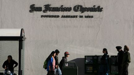 La façade du "San Francisco Chronicle", à San Francisco (Californie, Etats-Unis), le 24 février 2009. (JUSTIN SULLIVAN / GETTY IMAGES NORTH AMERICA / AFP)