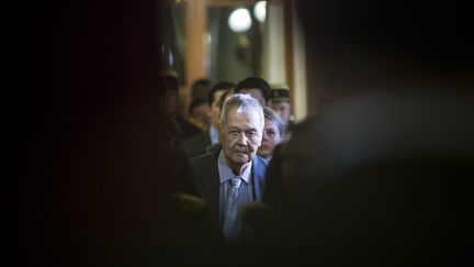 Paul Vergès, alors doyen du Sénat, préside une séance le 1er octobre 2014 à Paris. (MAXPPP)