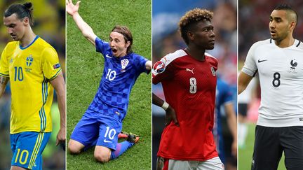 Les joueurs Ibrahimovic, Modric, Alaba, Payet durant l'Euro 2016