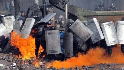 Les affrontements ont fait au moins 25 morts le 18 février 2014 à Kiev (AFP)