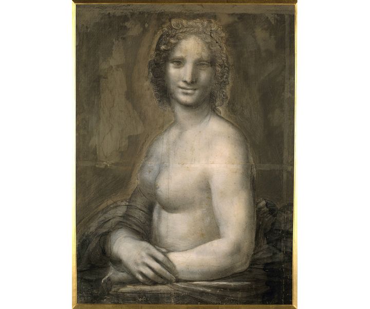 "La Joconde nue", dessin préparatoire auquel Léonard de Vinci aurait contribué, est conservé au château de Chantilly.
 (Josse /Leemage / AFP)