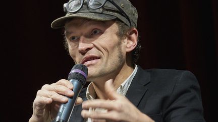 Nancy le 15 Novembre 2016. Rencontre du Livre sur la Place&nbsp;à l'Opéra de Lorraine à Nancy avec Sylvain Tesson. (SAUCOURT PATRICE / MAXPPP)