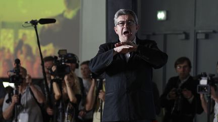 Jean-Luc Mélenchon,&nbsp;lors de l'assemblée représentative de La France insoumise, le 23 juin 2019. (GEOFFROY VAN DER HASSELT / AFP)