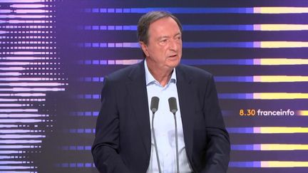 Michel-Edouard Leclerc, PDG du groupe Leclerc, le 27 septembre 2023 sur franceinfo. (FRANCEINFO / RADIO FRANCE)