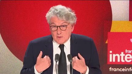 l'ex commissaire européen Thierry Breton invité de Questions politiques, le 22 septembre 2024 (RADIO FRANCE)