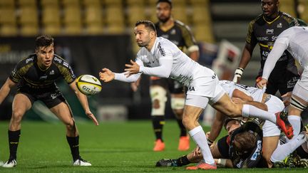 Le demi de mêlée du Stade Toulousain Alexi Balès, lors de la rencontre entre La Rochelle et Toulouse au stade Marcel-Deflandre, le 27 février 2021. (XAVIER LEOTY / AFP)