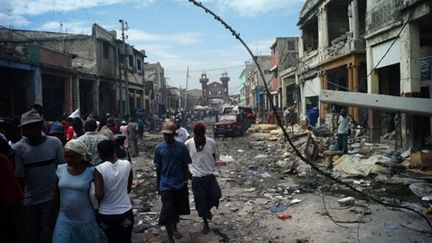 Une rue d'Haïti le 26 janvier 2010 (AFP - OLIVIER LABAN-MATTEI)