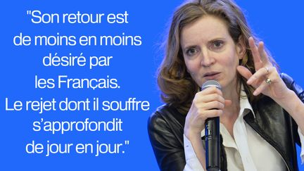 Nathalie Kosciusko-Morizet reproche aussi à Nicolas Sarkozy d'empêcher le débat d'idées au sein de son parti, le 18 avril 2016, dans Paris Match. (LOIC VENANCE / AFP)