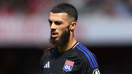 Georges Mikautadze with Olympique Lyonnais during the defeat against Arsenal in a friendly in London, August 11, 2024. (SIPA)