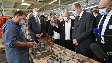 Le Premier ministre Jean Castex lors de la présentation du "plan jeunes" du gouvernement, le 23 juillet 2020 à Besançon (Doubs). (SEBASTIEN BOZON / AFP)