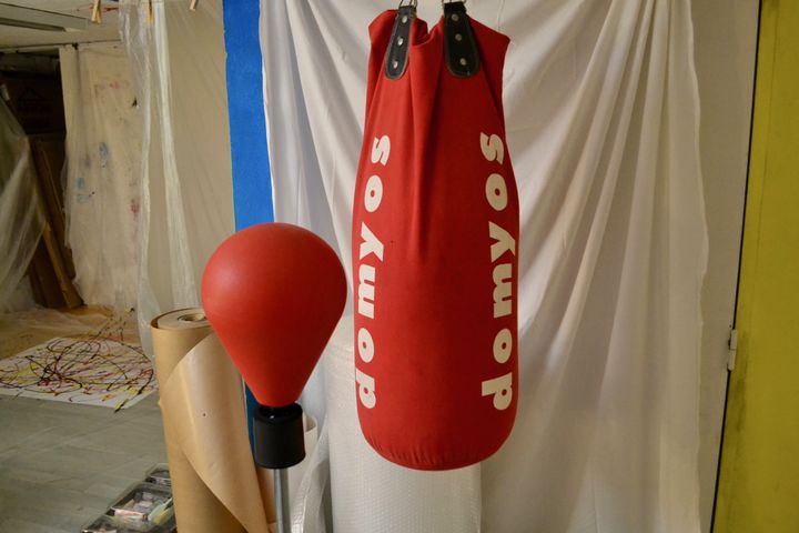 Un punching ball est à disposition, pour libérer la colère. (NOEMIE BONNIN / RADIO FRANCE)