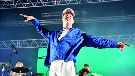 Le chanteur Eddy de Pretto au festival Ecaussysteme en 2022. (STÉPHANIE PARA / MAXPPP)