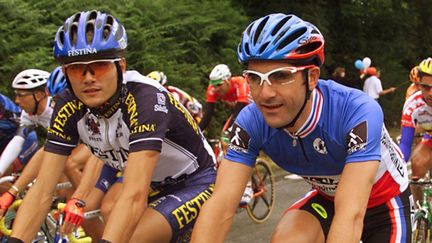 Virenque et Jalabert, le 12 juillet 1998, lors de la première étape du Tour de France. (PASCAL PAVANI / AFP)