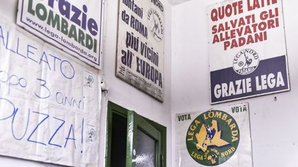 Le bureau du parti Lega, le 7 mars 2018 à Varèse (Italie), en Lombardie. (MARCO BERTORELLO / AFP)