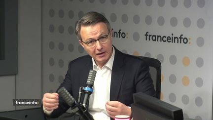 Dominique Schelcher, président de Système U, était l'invité de franceinfo le jeudi 14 octobre. (FRANCEINFO / RADIOFRANCE)