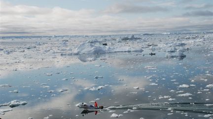 La fonte des glaces au Groenland (ici le fjord de glace d'Ilulissat) est devenue un symbole du réchauffement climatique (AFP PHOTO SLIM ALLAGUI)