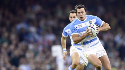 L'Argentin Juan Imhoff lors du quart de finale Argentine-Irlande de la coupe du monde de rugby,&nbsp;&agrave; Cardiff, le 18 octobre 2015. (DAMIEN MEYER / AFP)