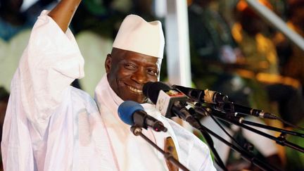 Le président sortant de la Gambie, Yahya Jammeh, lors d'un meeting à Banjul, le 29 novembre 2016. (THIERRY GOUEGNON / REUTERS)