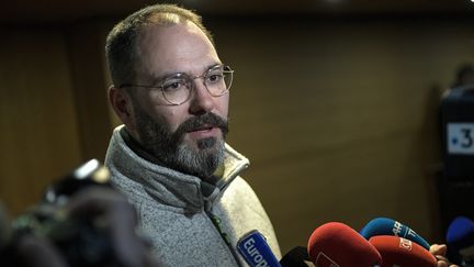 François Devaux, ancien président de La parole Libéré à la sortie du procès du père Preynat, le 14 janvier 2020. Photo d'illustration. (MAXIME JEGAT / MAXPPP)