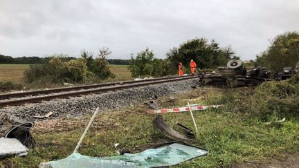 La collision a eu lieu&nbsp;entre Saintes et Royan (Charente-Maritime), le 24 octobre 2019. (CEDRIC COTTAZ / FRANCE 3 NOUVELLE AQUITAINE)