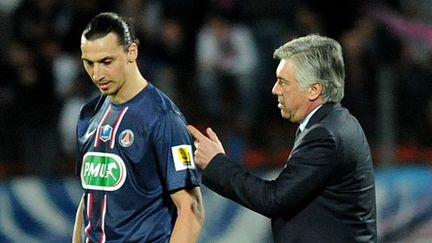 Zlatan Ibrahimovic et Carlo Ancelotti (PSG)