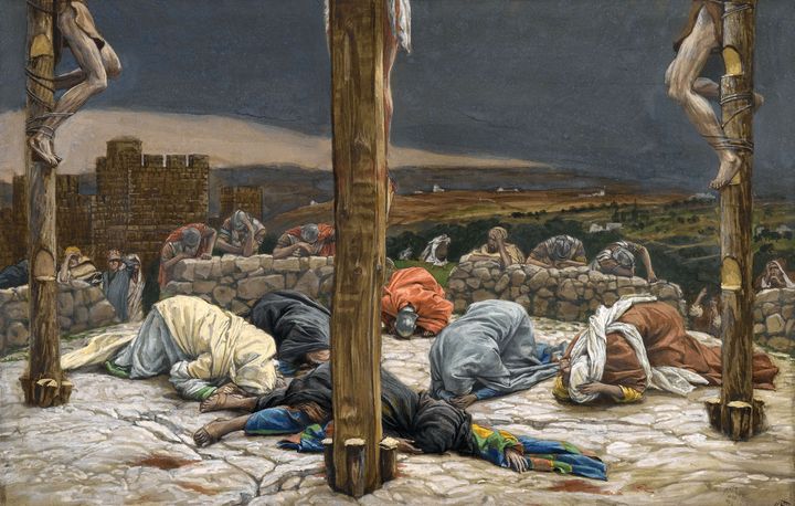 James Tissot, "Le Tremblement de terre", vers 1886-1894, gouache et graphite sur papier vergé gris, Etats-Unis, New York, Brooklyn Museum&nbsp; (Photo © Brooklyn Museum)