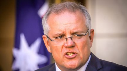 Le Premier ministre australien Scott Morrison, le 22 mars 2021. (DAVID GRAY / AFP)