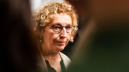 La ministre du Travail Muriel Pénicaud en visite dans un Centre de formation des apprentis à Perpignan (Pyrénées-Orientales), le 17 janvier 2020. (JC MILHET / HANS LUCAS)