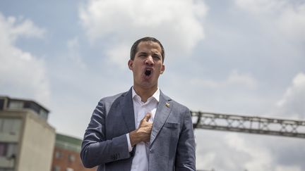 L'opposant vénézuelien Juan Guaido, le 27 avril 2019 à Caracas. (RAFAEL BRICEÑO SIERRALTA / NURPHOTO / AFP)